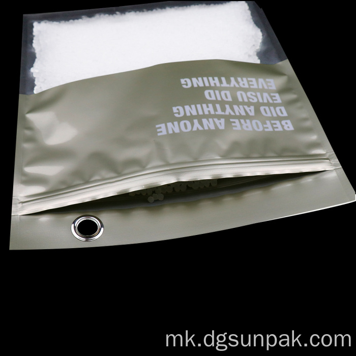 Поли чанта за долна облека со проѕирни чорапи за повторно затворање на големо